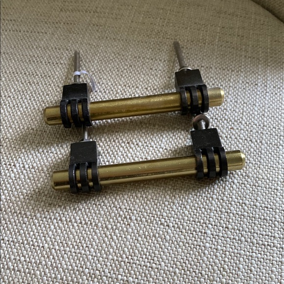 Anthropologie Gold and Black Drawer Pulls - Picture 1 of 7
